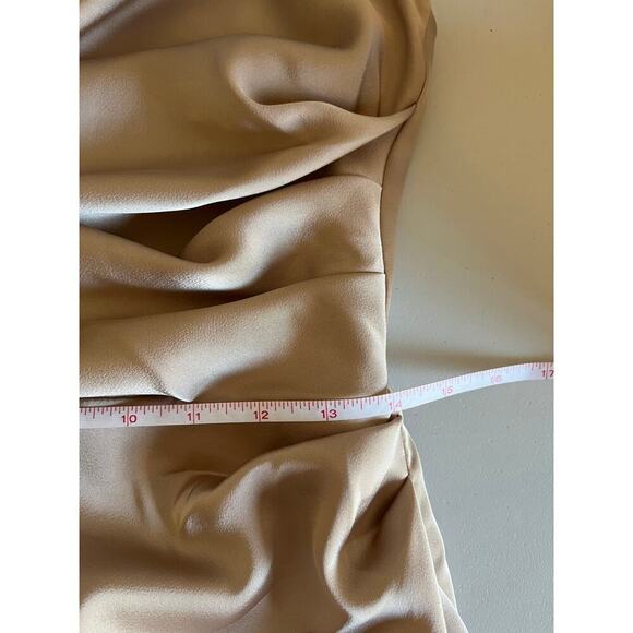 Birdy Grey Lydia Dress Matte Satin Neutral Champagne Medium Long Bridesmaid Cowl - Picture 10 of 13